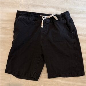 Men's Athletic Black Shorts with Drawstring 45% linen